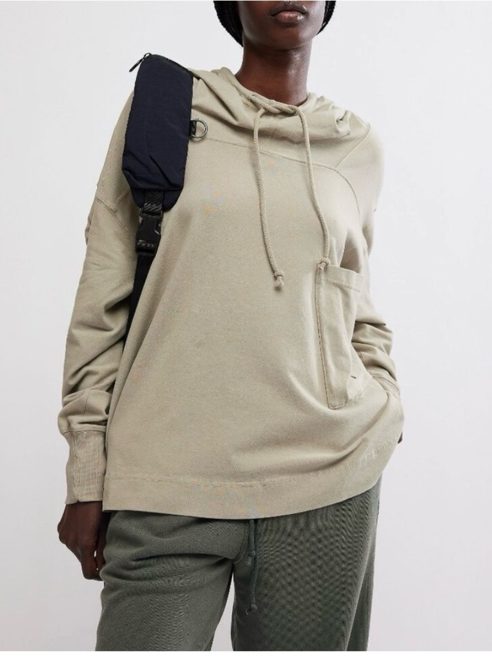 NWT Free People Hot Shot Hooded Layer in Sage Stone size Large